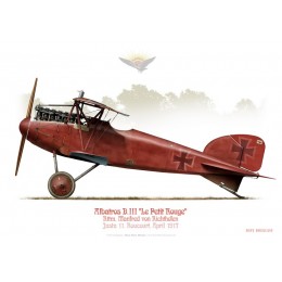 Albatros D.III, Rttm. Manfred von Richthofen "Le Baron Rouge", Jasta 11, Rocourt, avril 1917 