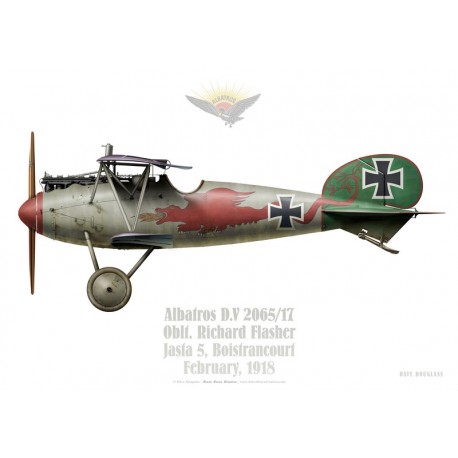 Albatros D.V, Oblt. Richard Flasher, commandant de la Jasta 5, Boistrancourt, février 1918