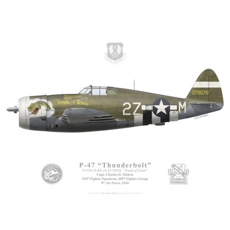 P-47D Thunderbolt "Touch of Texas", Capt. Charles Mohrle, 510th FS, 405th FG, 1944