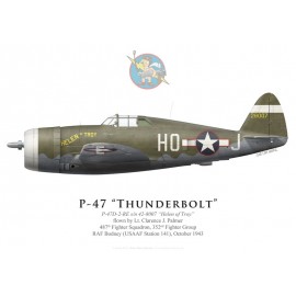 P-47D Thunderbolt "Helen of Troy", Lt. Clarence Palmer, 487th FS, 352nd FG, octobre 1943