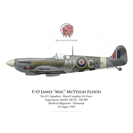 Supermarine Spitfire Mk IX, F/O James Flood, No 421 Squadron, Royal Canadian Air Force, Normandy, 26 August 1944