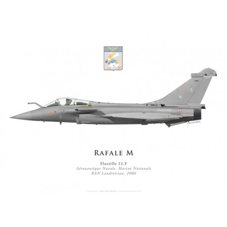 Print of the Dassault Rafale M5, Flottille 12.F, French Naval Aviation, Landivisiau naval airbase, 2006