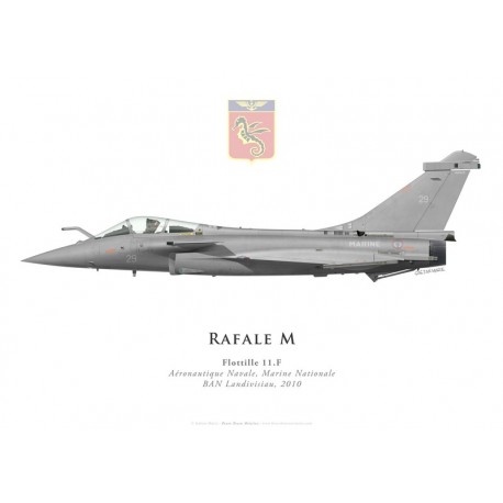 Print of the Dassault Rafale M No 29, Flottille 11.F, French naval aviation, Landivisiau naval airbase, 2010