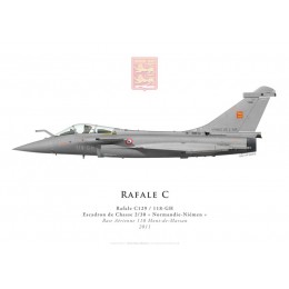 Print of the Dassault Rafale C No 129, EC 2/30 "Normandie-Niémen", French air force, 2012