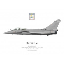Print of the Dassault Rafale M No 11, Flottille 12.F, French naval aviation, NATO Tiger Meet 2008