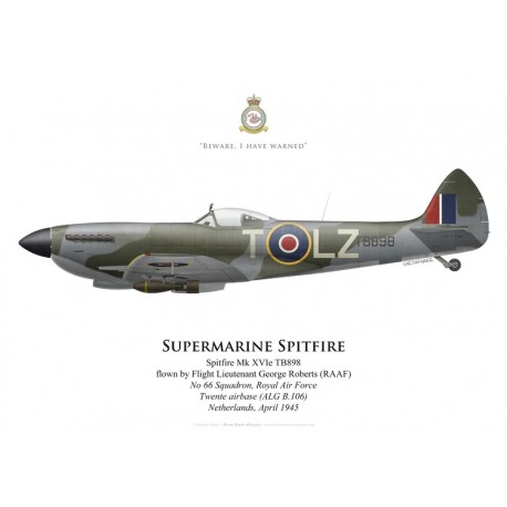Supermarine Spitfire Mk XVIe, F/L George Roberts (RAAF), No 66 Squadron, Royal Air Force, avril 1945