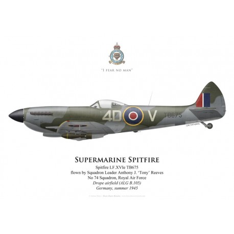 Supermarine Spitfire Mk XVI, S/L Anthony Reeves, No 74 Squadron, Royal Air Force, Drope, Allemagne, été 194