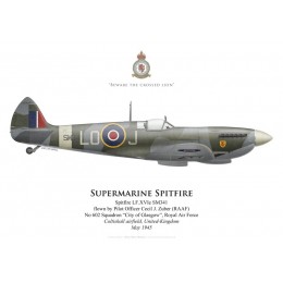 Supermarine Spitfire Mk XVI, P/O Cecil Zuber (RAAF), No 602 Squadron, Royal Air Force, Coltishall, Royaume-Uni, mai 194