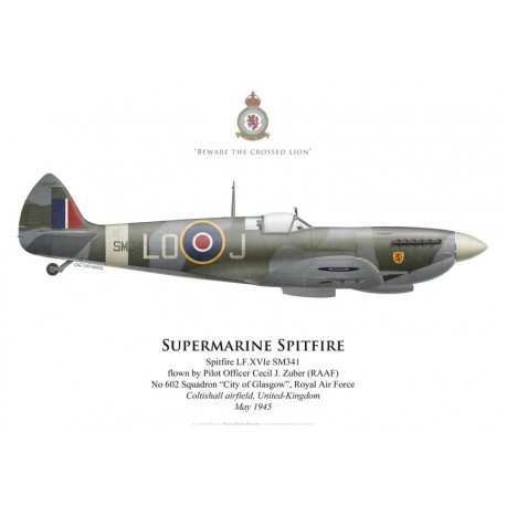 Supermarine Spitfire Mk XVI, P/O Cecil Zuber (RAAF), No 602 Squadron, Royal Air Force, Coltishall, United-Kingdom, May 194