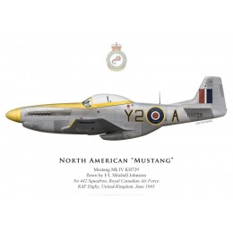 North American Mustang Mk IV, F/L Mitchell Johnston, No 442 Squadron, Royal Canadian Air Force, juin 1945