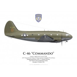 Curtiss C-46A Commando s/n 44-77530, 313th TCG, Opération Varsity, Allemagne, 24 mars 1945