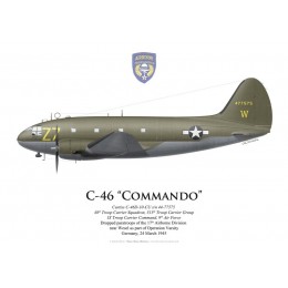 C-46A, 48th TCS, 313th TCG, Operation Varsity, Germany, 24 March 1945