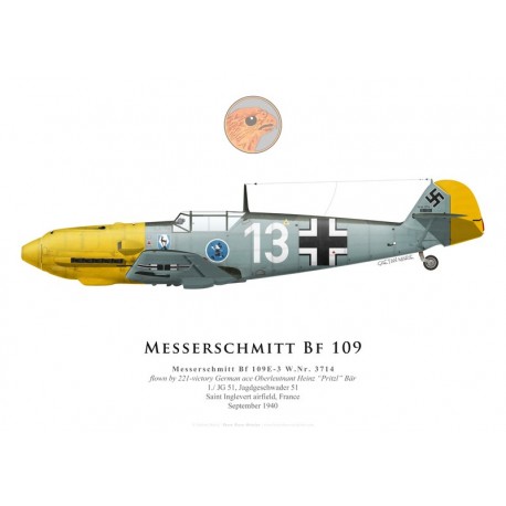 Messerschmitt Bf 109E-3, Oblt. Heinz Bär, 1./JG 51, septembre 1940