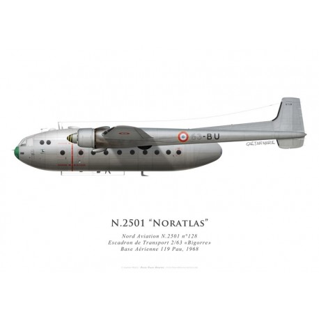 Nord N.2501 Noratlas No 128, ET 2/63 Bigorre, French AF, BA 119 Pau, 1968