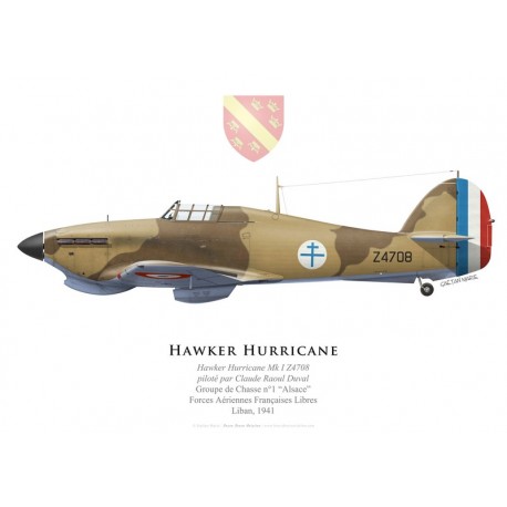 Hawker Hurricane Mk I, Claude Raoul Duval, Free French Air Forces, Groupe de Chasse "Alsace", 1941
