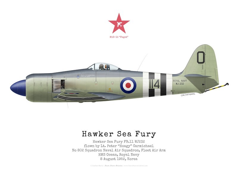 by G. Marie Print Hawker Sea Fury FB.11 No 870 Squadron Royal Canadian Navy 