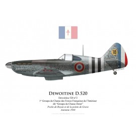 Dewoitine D.520, Groupe de Chasse Doret, FFI, automne 1944