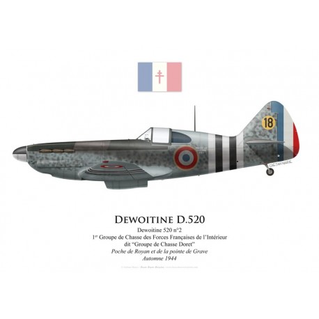 Dewoitine D.520 n°2, Groupe de Chasse Doret, FFI, automne 1944