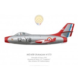 MD.450 Ouragan n°173, Patrouille de France 1955, Escadron de Chasse 1/12 “Cambrésis”, BA 103 Cambrai-Epinoy