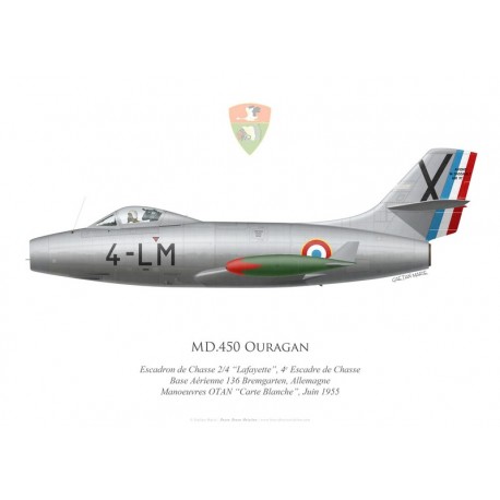 MD.450 Ouragan, Escadron de Chasse 2/4 “Lafayette”, BA 136 Bremgarten, Allemagne, 1955
