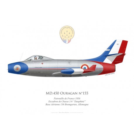 MD.450 Ouragan, Patrouille de France 1956, EC 1/4 “Dauphiné”, French air force, Bremgarten airbase, Germany
