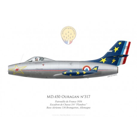 MD.450 Ouragan No 317, Patrouille de France 1956, Escadron de Chasse 3/4 , French air force“Flandres”