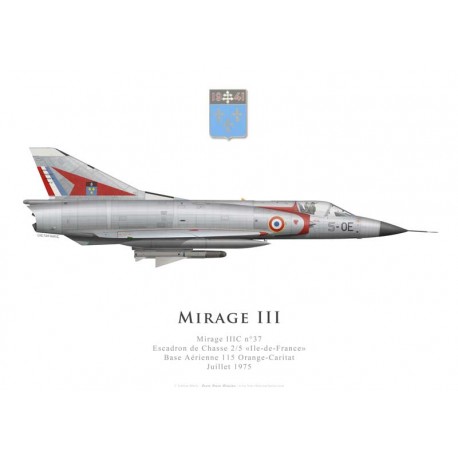 Mirage IIIC No 37, Escadron de Chasse 2/5 "Ile-de-France", French Air Force, Orange-Caritat AFB, July 1975