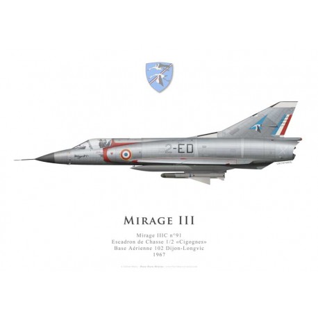 Mirage IIIC n°91, Escadron de Chasse 1/2 "Cigognes", Base Aérienne 102 Dijon-Longvic, 1967