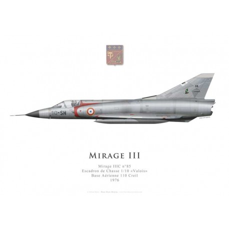 Mirage IIIC n°85, Escadron de Chasse 1/10 "Valois", Base Aérienne 110 Creil, 1976 