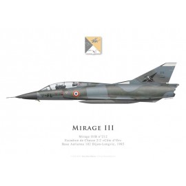 Mirage IIIB No 212, Escadron de Chasse 2/2 «Côte d’Or», French air force, Dijon-Longvic airbase, 1985