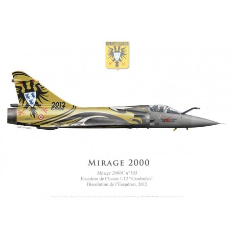 Mirage 2000C n°103, Décoration pour la dissolution de l'EC 1/12 "Cambrésis", BA 103 Cambrai-Epinoy, 2012