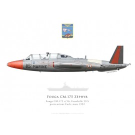Fouga Zéphyr n°16, Escadrille 59.S, PA Foch, 1992