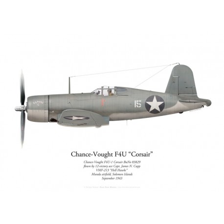 Chance-Vought F4U-1 Corsair 03829, Capt James Cupp, VMF-213, Munda, septembre 1943