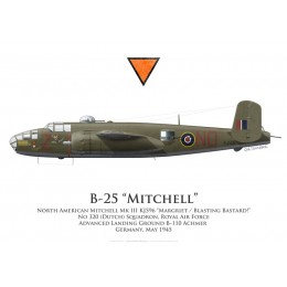 North American Mitchell Mk III KJ596 "Margriet / Blasting Bastard !", No 320 (Dutch) Squadron, Royal Air Force, 1945
