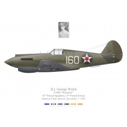 P-40B Warhawk, 2Lt George Welch, 47th PS, 15th PG, Haleiwa Field, Hawaï, 7 décembre 1941