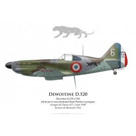 Dewoitine D.520, SLT René Pomier-Layrargues, Groupe de Chasse II/7, 5 June 1940, Beauvais