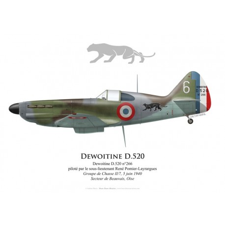 Dewoitine D.520, SLT René Pomier-Layrargues, Groupe de Chasse II/7, 5 juin 1940, Beauvais