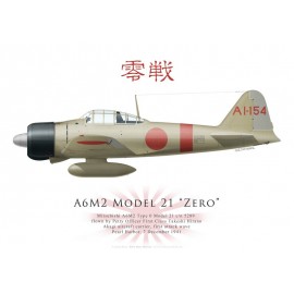 A6M2 Model 21 Zero, PO1c Takeshi Hirano, Akagi, Pearl Harbor, 7 décembre 1941