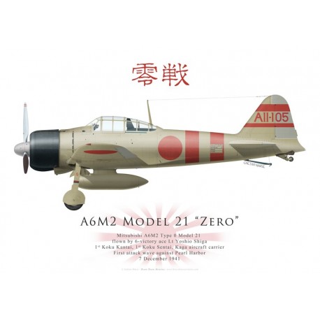 Mitsubishi A6M2 Model 21 Zero, Lt Yoshio Shiga, Kaga, Pearl Harbor, 7 décembre 1941