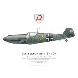 Messerschmitt Bf 109E-4 WkNr 5433, Oblt. Helmut Wick, 3./JG 2, août 1940