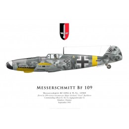 JG 2 Print Messerschmitt Bf 109E-4 by G.Marie Helmut Wick Battle of Britain 