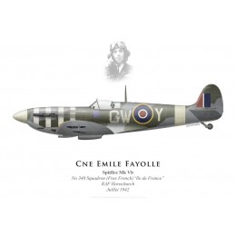 Spitfire Mk Vb "Général de Gaulle", Cne Emile Fayolle, No 340 (Free French) Squadron, Royal Air Force, juillet 1942