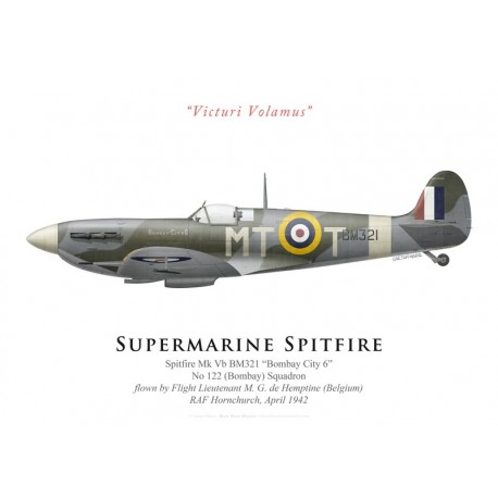 Supermarine Spitfire Mk Vb BM321 "Bombay City 6", No 122 Squadron, F/L de Hemptine, 1942