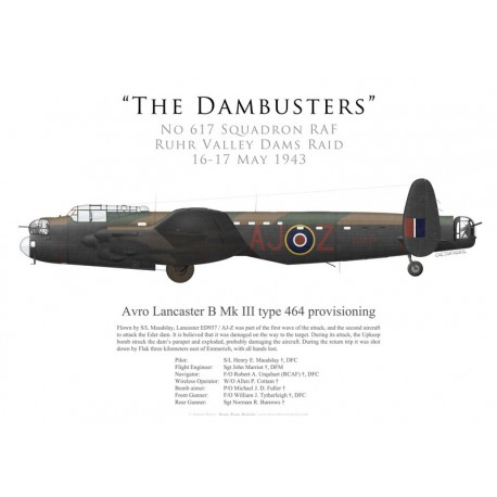 Avro Lancaster Mk III type 464 provisioning ED937, S/L Maudslay, No 617 Squadron RAF, Opération Chastise, 16 mai 1943