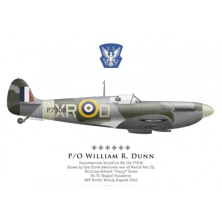 Supermarine Spitfire Mk IIa, P/O William Dunn, No 71 (Eagle) Squadron, RAF North Weald, Août 1941
