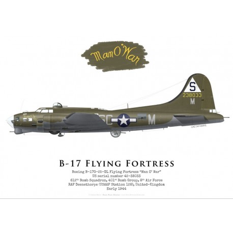 B-17G Flying Fortress "Man O' War", 612th BS, 401st BG, USAAF, 1944