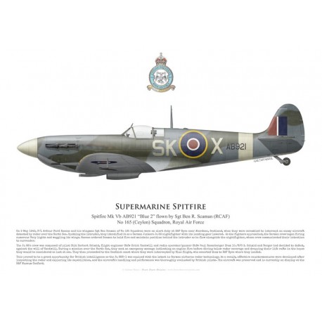 Supermarine Spitfire Mk Vb AB921, Sgt Ben Scaman, No 165 (Ceylon) Squadron, Royal Air Force, May 1943