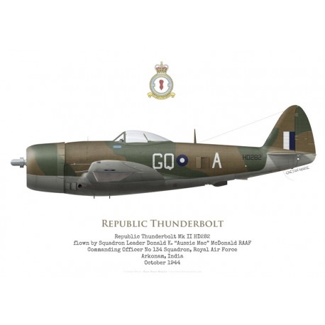 Republic Thunderbolt Mk II HD282, S/L McDonald, commandant du No 134 Squadron RAF, Inde, 1944