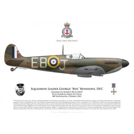Spitfire Mk Ia, S/L George "Ben" Bennions, No 41 Squadron RAF