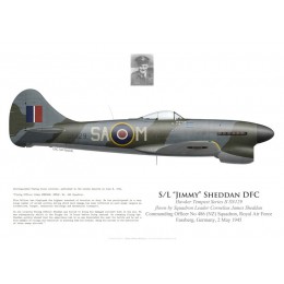 Tempest V, S/L "Jimmy" Sheddan, CO No 486 (NZ) Squadron, Royal Air Force, Fassberg, Allemagne, mai 1945